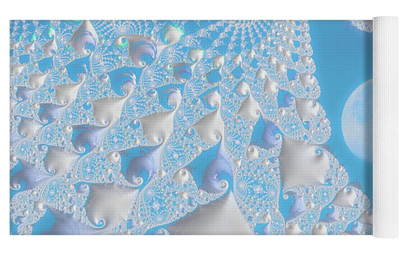 Sophisticated Spirals of White into the Moon and Sky - Yoga Mat