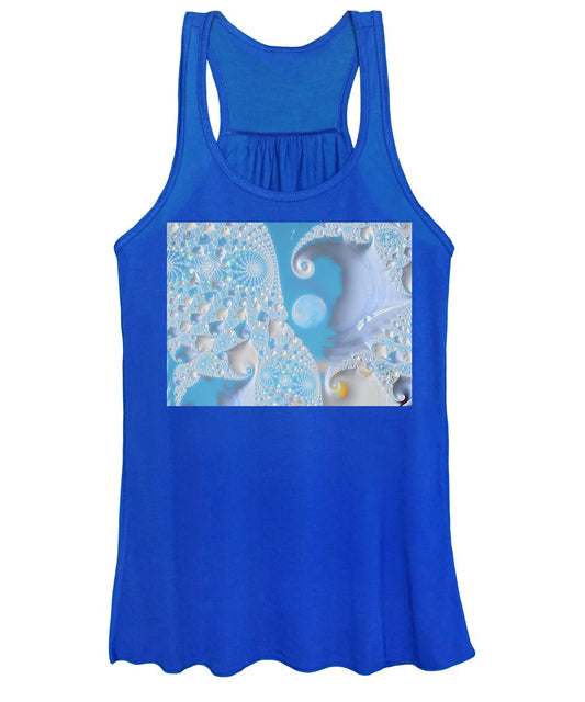 Sophisticated Spirals of White into the Moon and Sky - Women's Tank Top