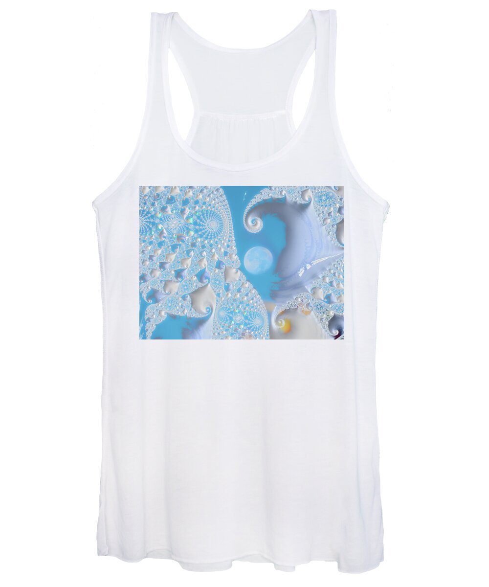 Sophisticated Spirals of White into the Moon and Sky - Women's Tank Top