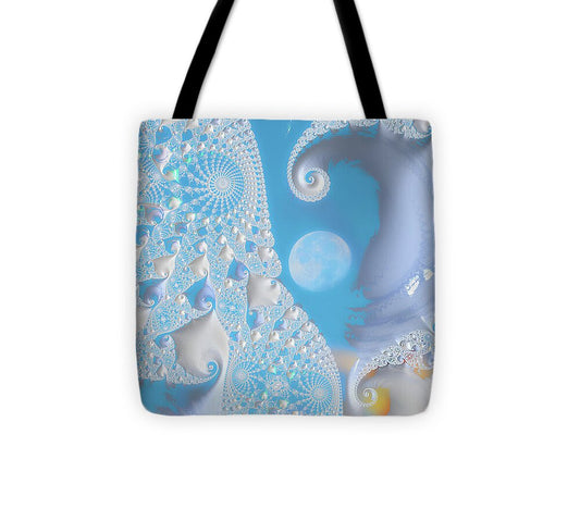 Sophisticated Spirals of White into the Moon and Sky - Tote Bag