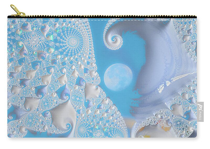 Sophisticated Spirals of White into the Moon and Sky - Zip Pouch