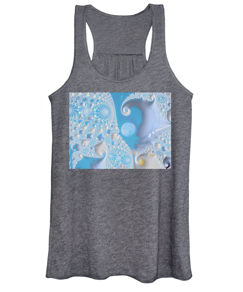 Sophisticated Spirals of White into the Moon and Sky - Women's Tank Top
