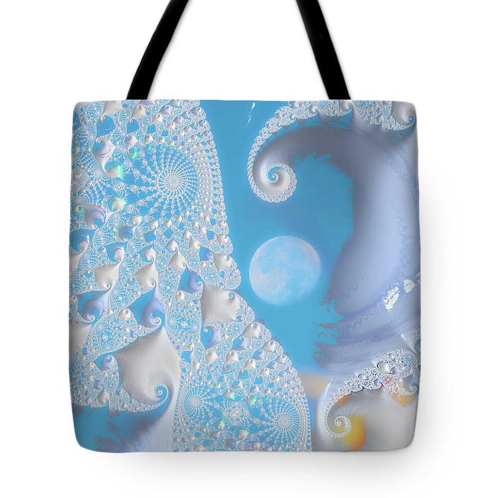 Sophisticated Spirals of White into the Moon and Sky - Tote Bag