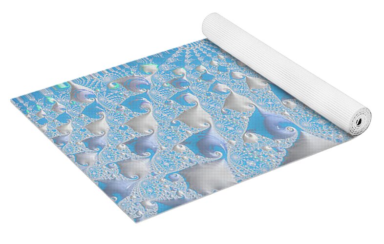 Sophisticated Spirals of White into the Moon and Sky - Yoga Mat