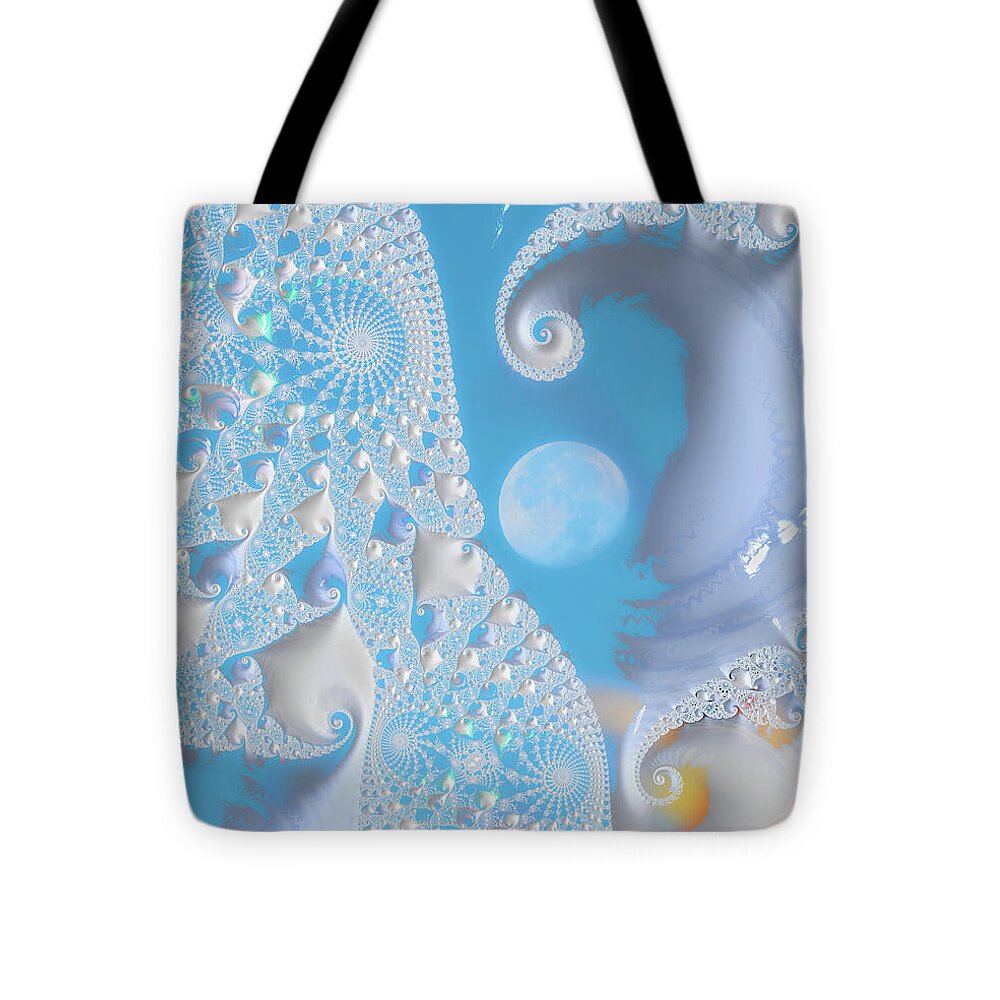 Sophisticated Spirals of White into the Moon and Sky - Tote Bag