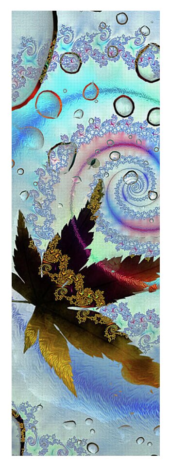 Spiraling Water Drops and Leaf - Yoga Mat