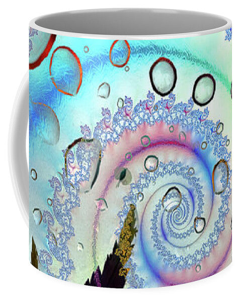 Spiraling Water Drops and Leaf - Mug