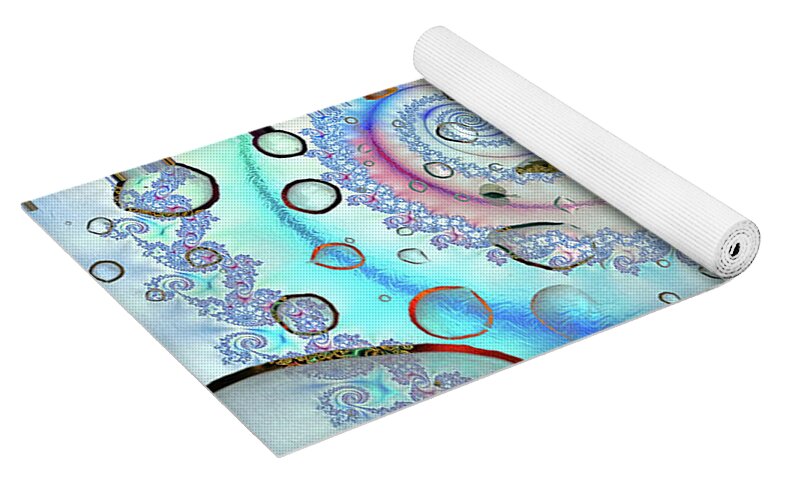 Spiraling Water Drops and Leaf - Yoga Mat