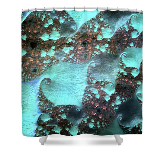 Spirals of Blues  - Shower Curtain