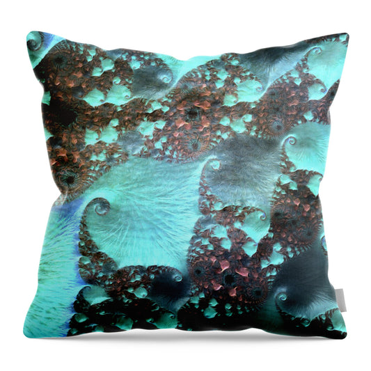 Spirals of Blues  - Throw Pillow