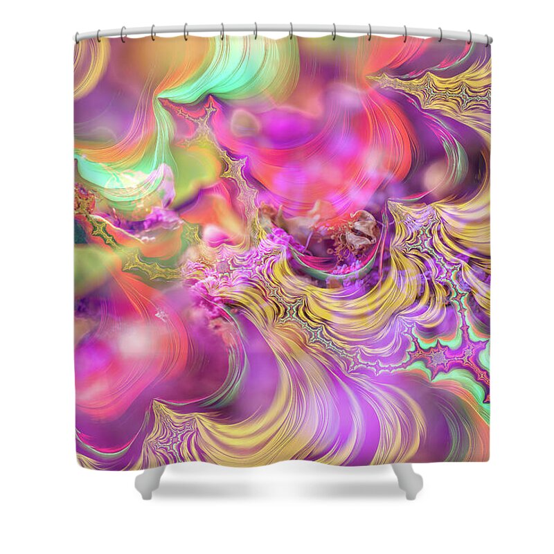 Spirals of Fractals in Pink and Purple - Shower Curtain