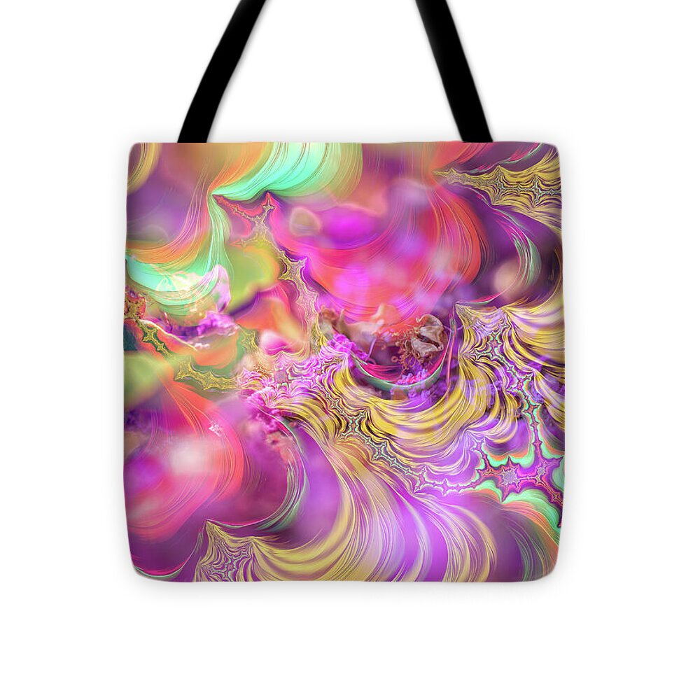 Spirals of Fractals in Pink and Purple - Tote Bag