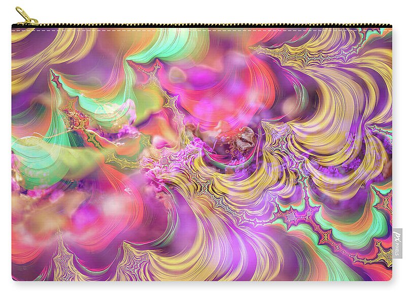 Spirals of Fractals in Pink and Purple - Zip Pouch