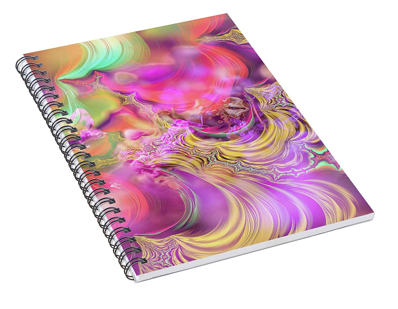 Spirals of Fractals in Pink and Purple - Spiral Notebook