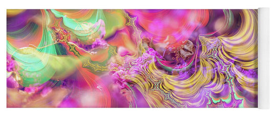 Spirals of Fractals in Pink and Purple - Yoga Mat