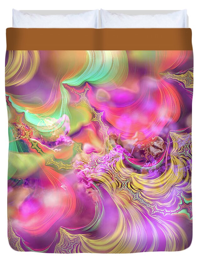 Spirals of Fractals in Pink and Purple - Duvet Cover