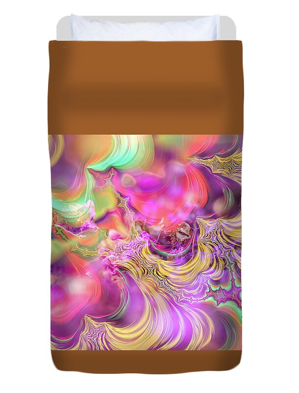 Spirals of Fractals in Pink and Purple - Duvet Cover