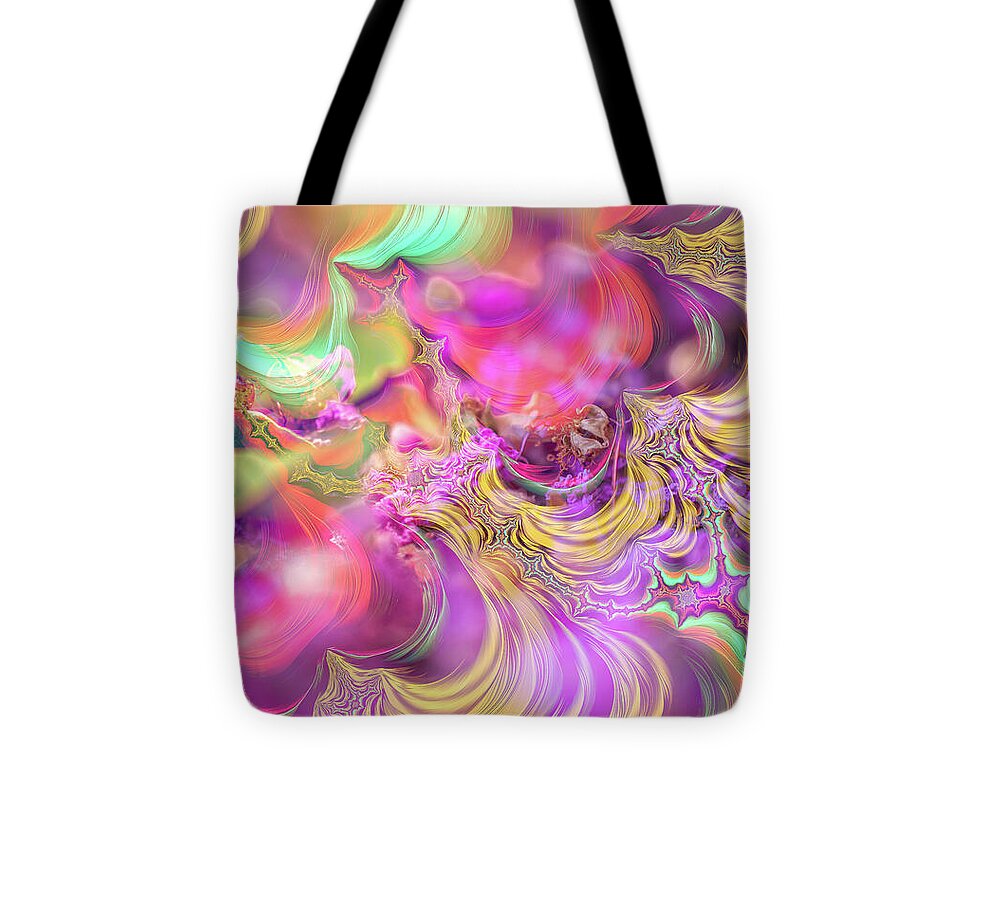 Spirals of Fractals in Pink and Purple - Tote Bag