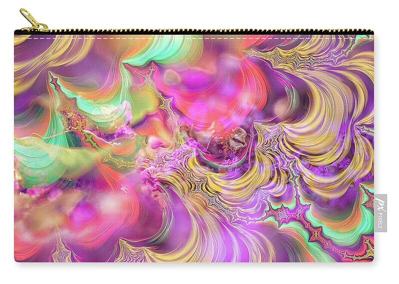 Spirals of Fractals in Pink and Purple - Zip Pouch