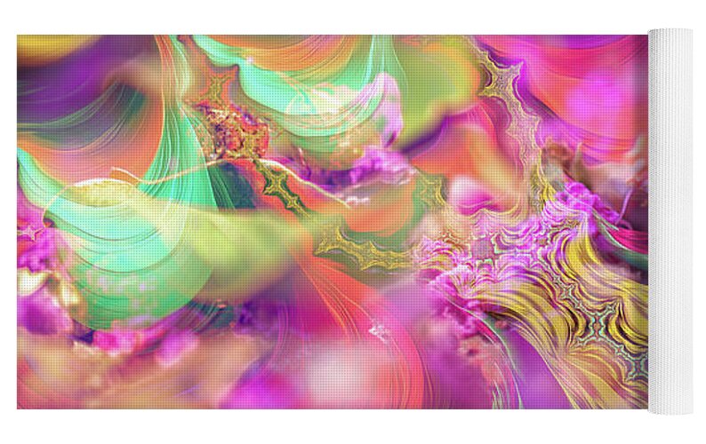 Spirals of Fractals in Pink and Purple - Yoga Mat