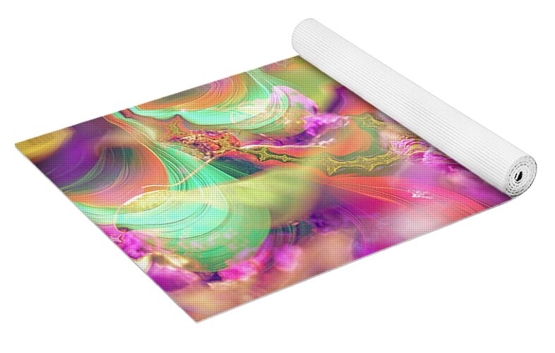 Spirals of Fractals in Pink and Purple - Yoga Mat
