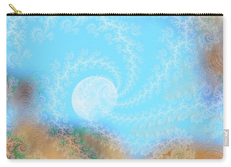 Spirals of White into the Moon and Sky - Zip Pouch