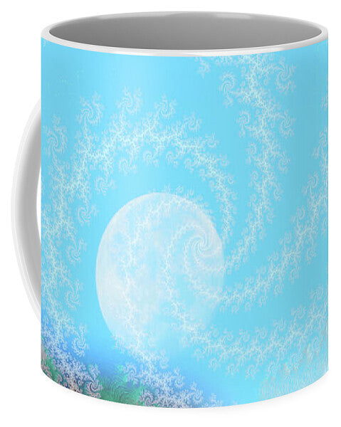 Spirals of White into the Moon and Sky - Mug