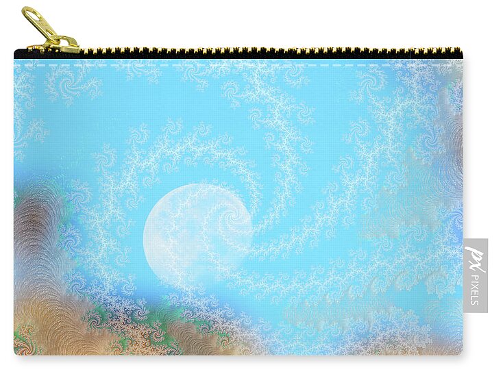 Spirals of White into the Moon and Sky - Zip Pouch