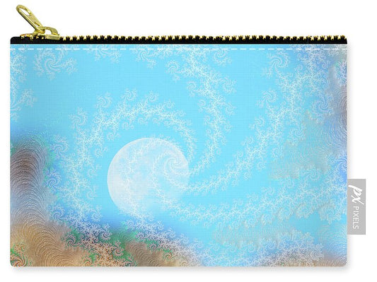 Spirals of White into the Moon and Sky - Zip Pouch