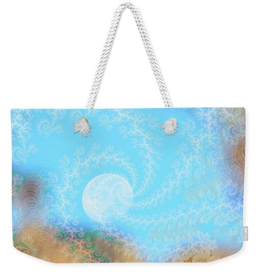 Spirals of White into the Moon and Sky - Weekender Tote Bag