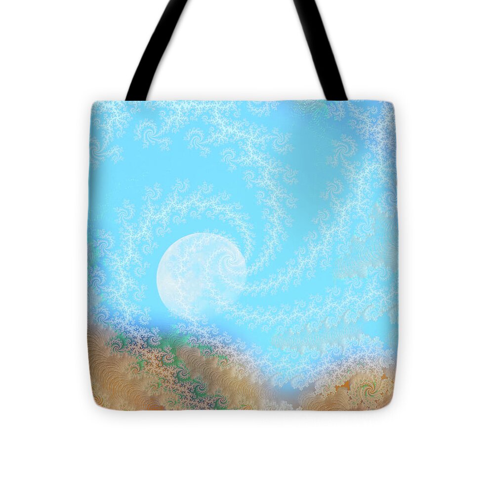 Spirals of White into the Moon and Sky - Tote Bag