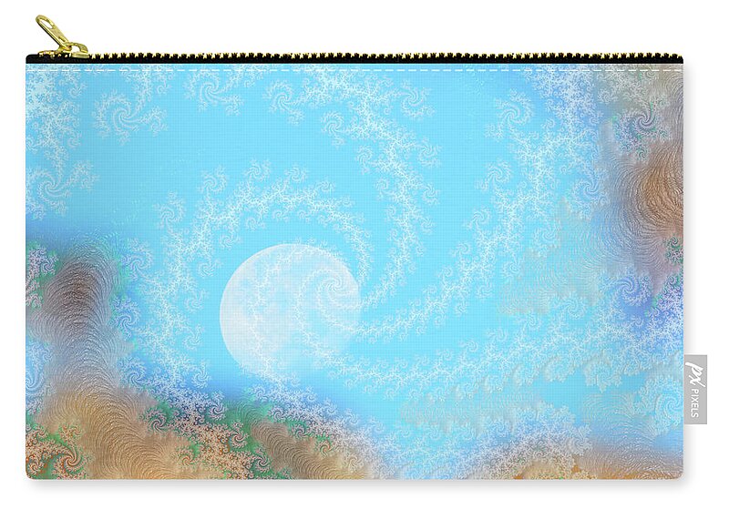 Spirals of White into the Moon and Sky - Zip Pouch