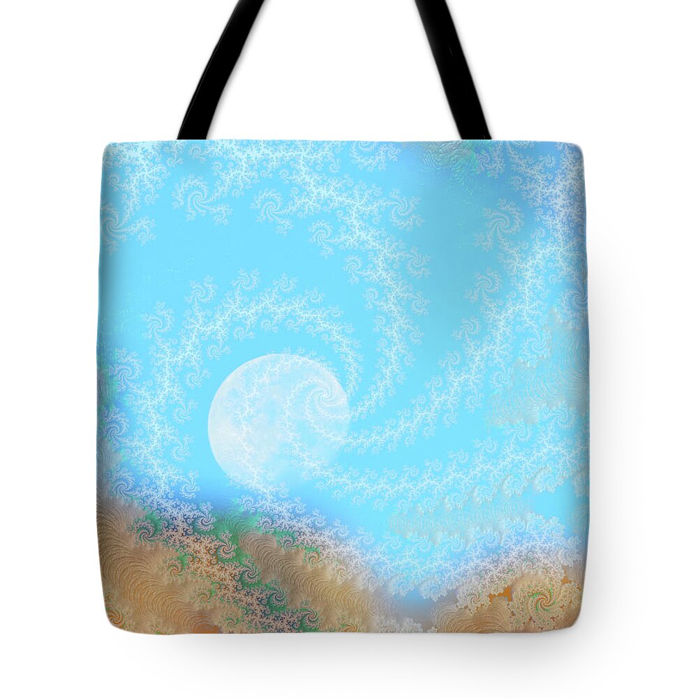 Spirals of White into the Moon and Sky - Tote Bag