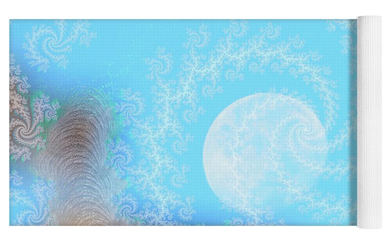 Spirals of White into the Moon and Sky - Yoga Mat