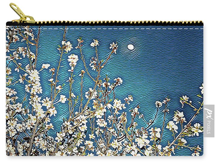 Starry Night Moon and Blooms - Zip Pouch