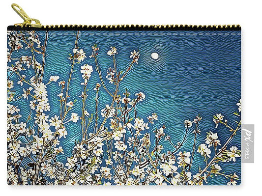Starry Night Moon and Blooms - Zip Pouch