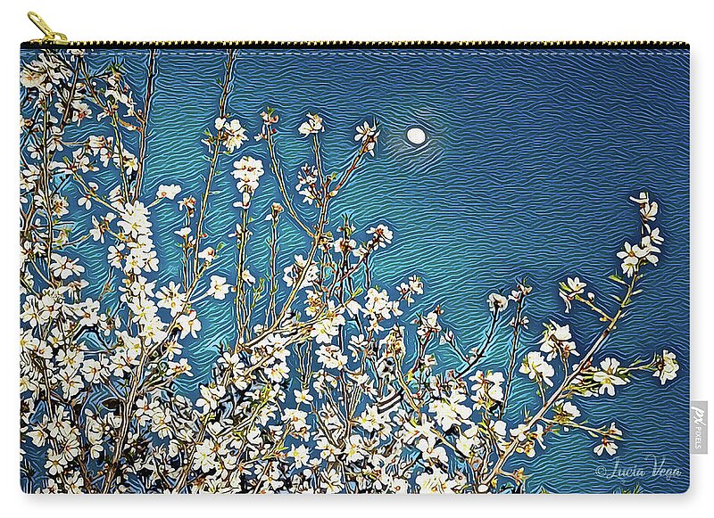 Starry Night Moon and Blooms - Zip Pouch