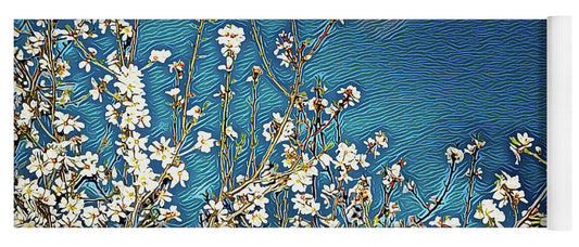 Starry Night Moon and Blooms - Yoga Mat