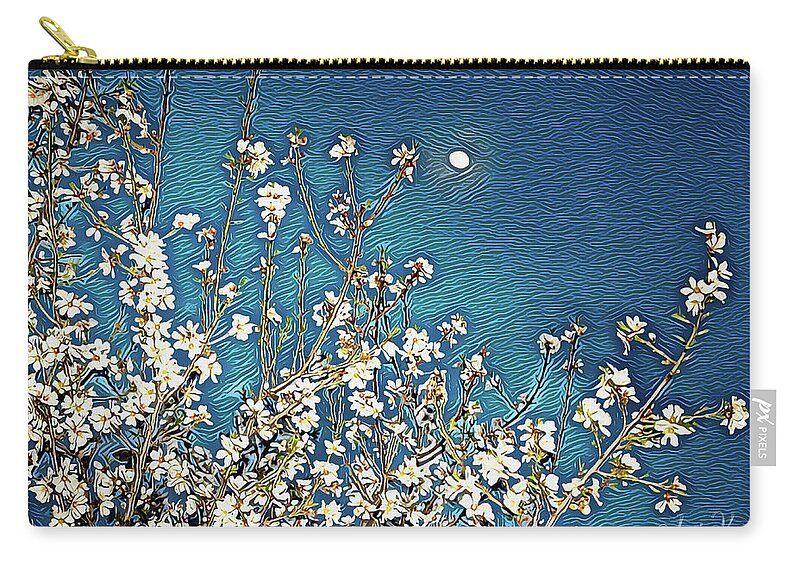 Starry Night Moon and Blooms - Zip Pouch