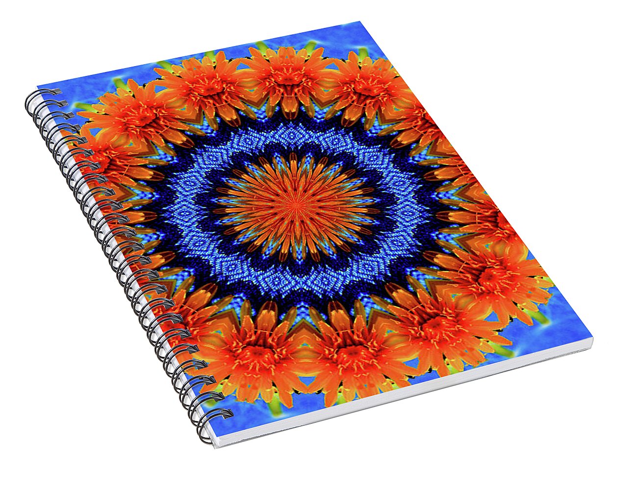 Summer Flowers Artistic Mandala - Spiral Notebook