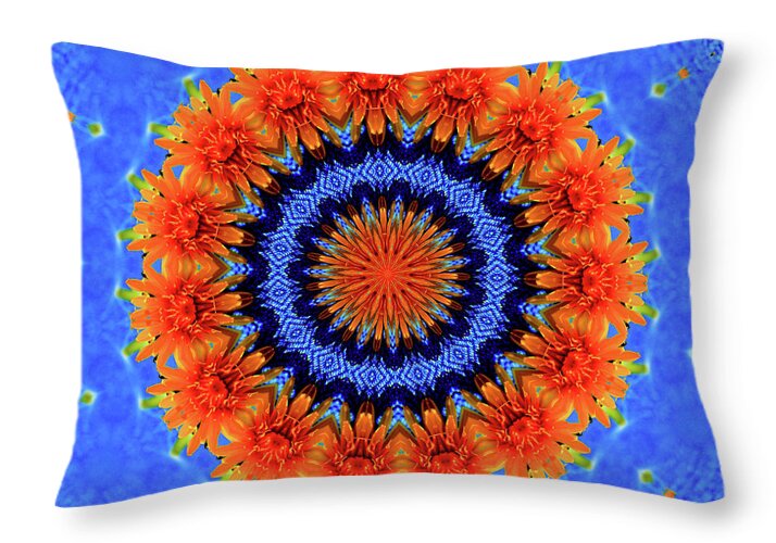 Summer Flowers Artistic Mandala - Throw Pillow