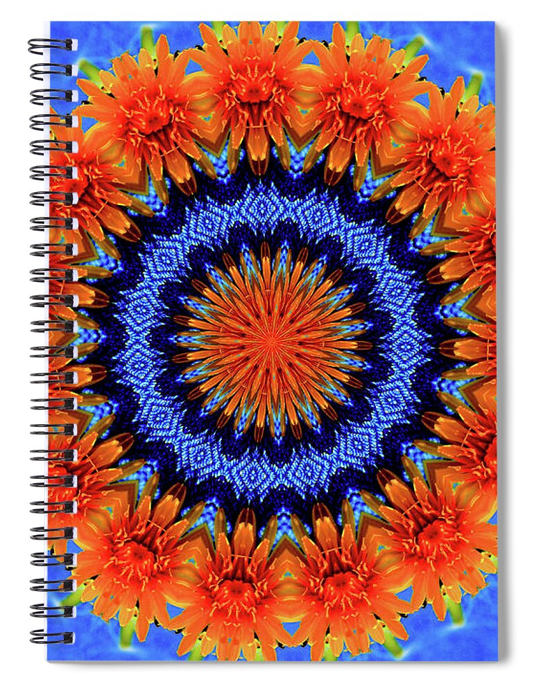 Summer Flowers Artistic Mandala - Spiral Notebook