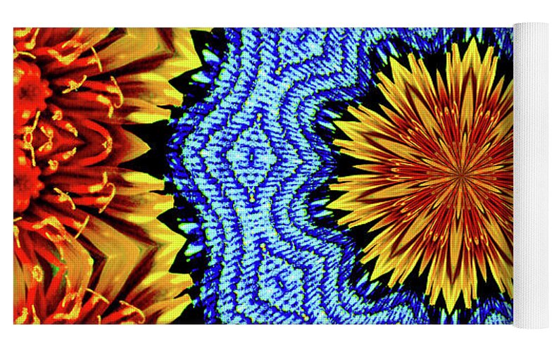 Sunflower and Denim Mandala - Yoga Mat