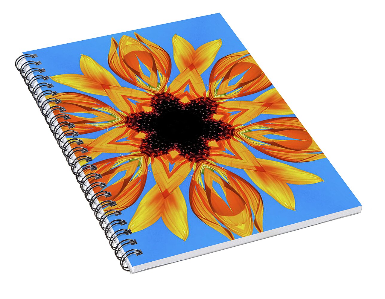 Sunflower Blues Mandala - Spiral Notebook