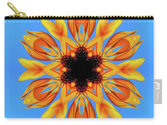 Sunflower Blues Mandala - Zip Pouch