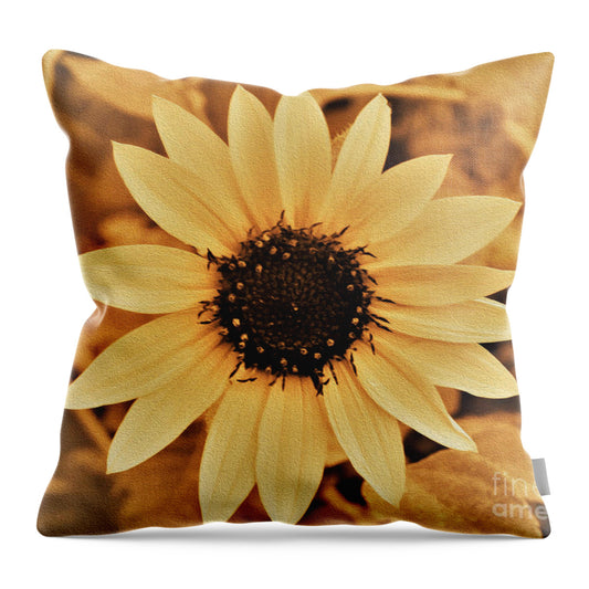 Sunny Sunflower Painting Art - Throw Pillow