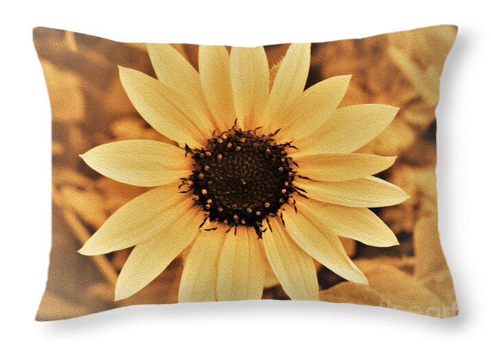 Sunny Sunflower Painting Art - Throw Pillow