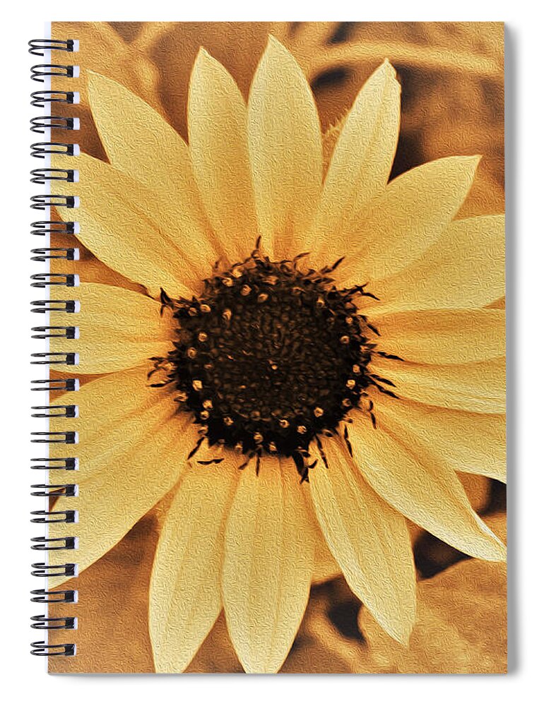 Sunny Sunflower Painting Art - Spiral Notebook