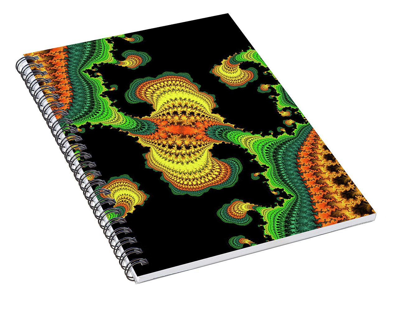 Swirls of Digital Fractals - Spiral Notebook
