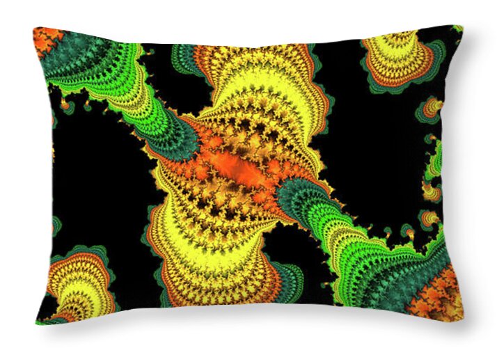 Swirls of Digital Fractals - Throw Pillow